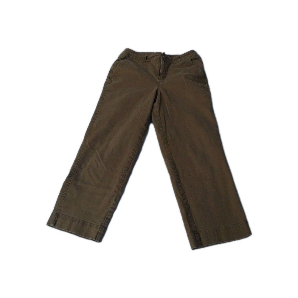 A New Day Pants Womens size 8 Greenish  Brown Straight Crop Casual